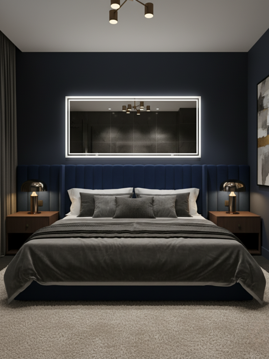 Capricornus LED mirror side profile - wall mounting system, IP65 waterproof housing, compact rectangular design
