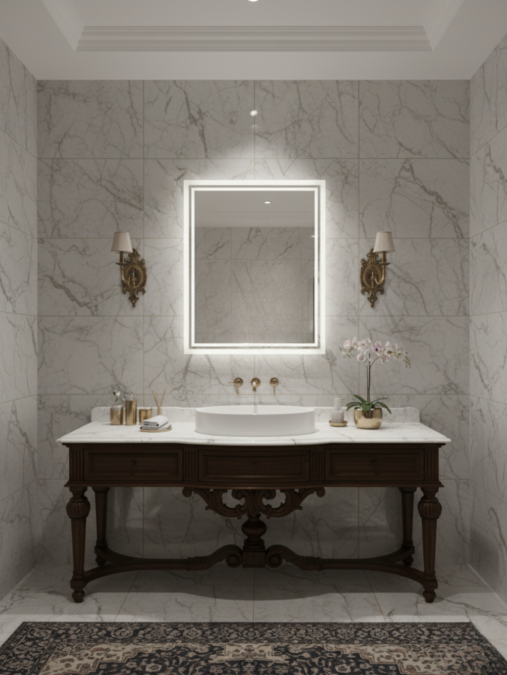 Capricornus mirror installation example - versatile placement for bathroom, hallway, bedroom & commercial spaces
