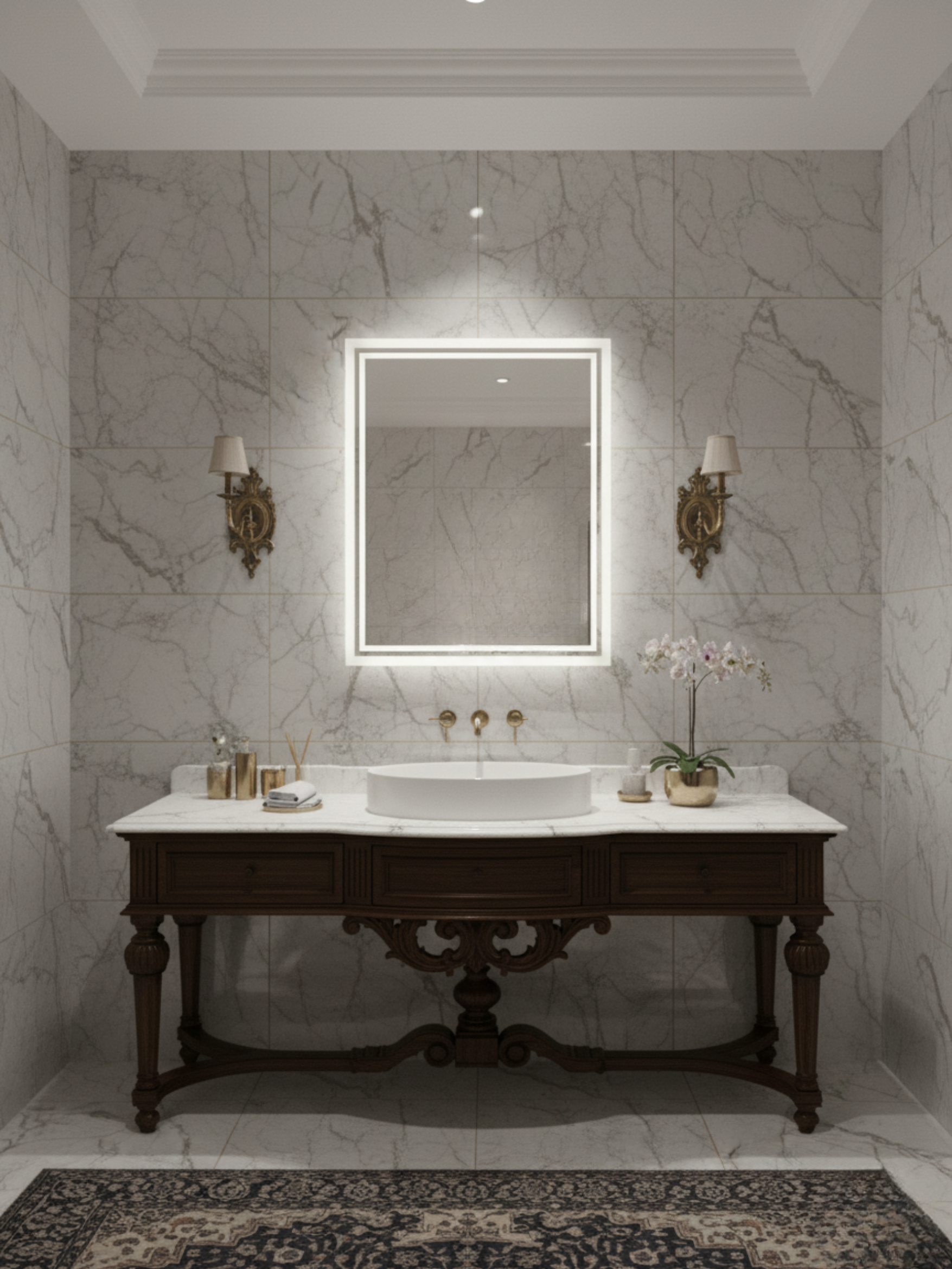 Capricornus mirror installation example - versatile placement for bathroom, hallway, bedroom & commercial spaces
