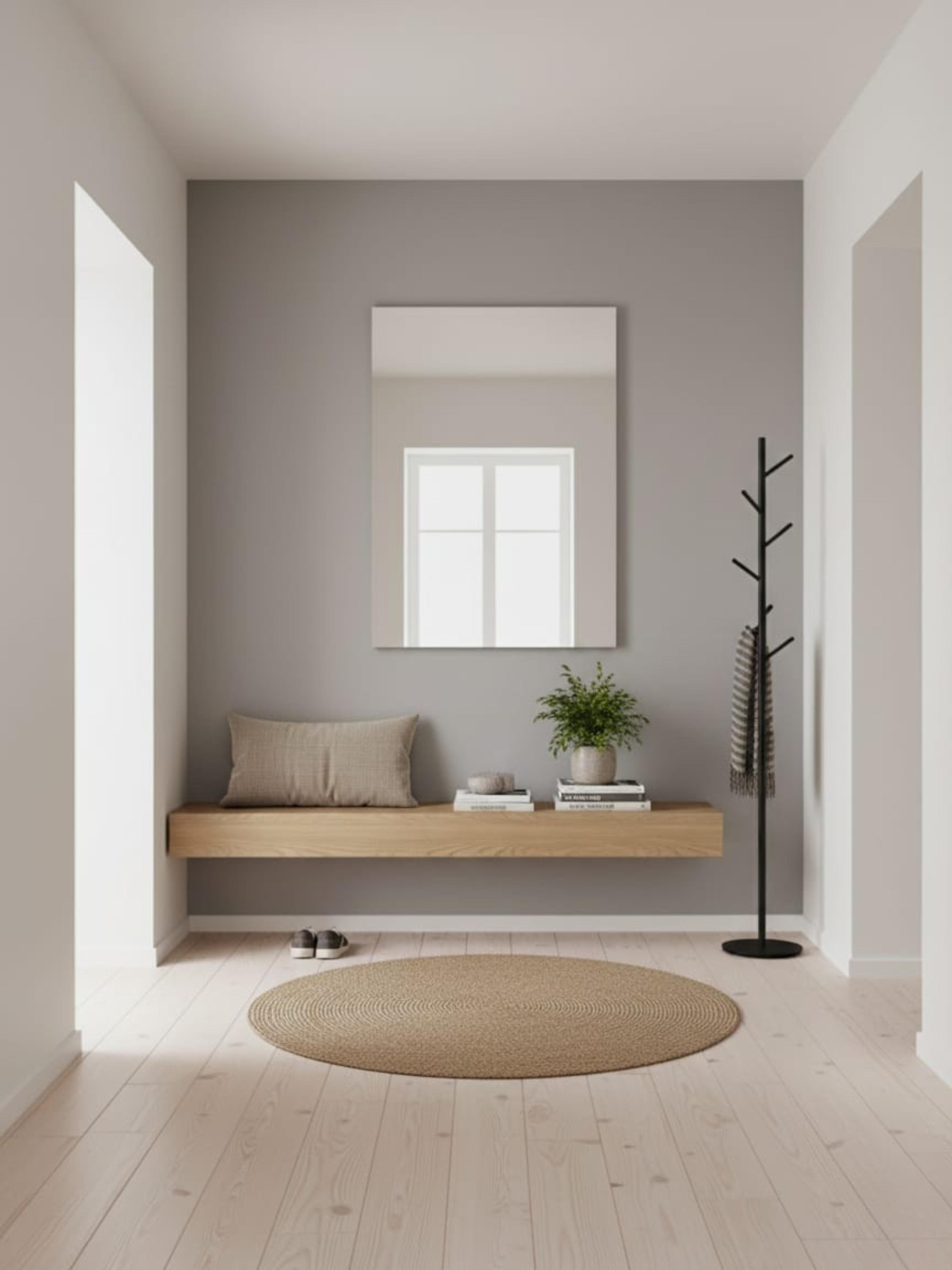 Horizon mirror installation example - versatile placement for bathroom, hallway, bedroom & commercial spaces
