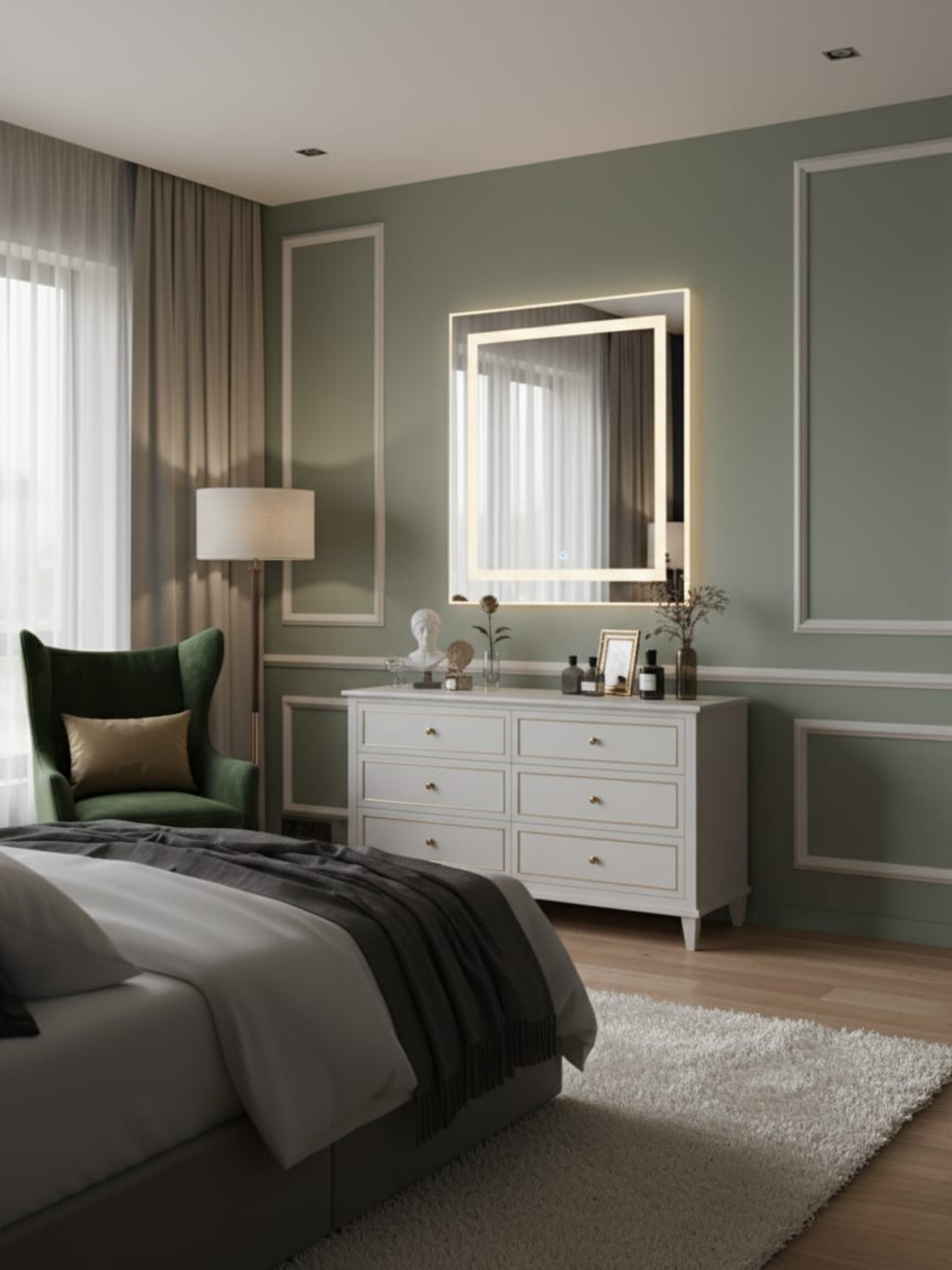 La Luna LED mirror side profile - wall mounting system, IP65 housing, compact design for bathroom & home
