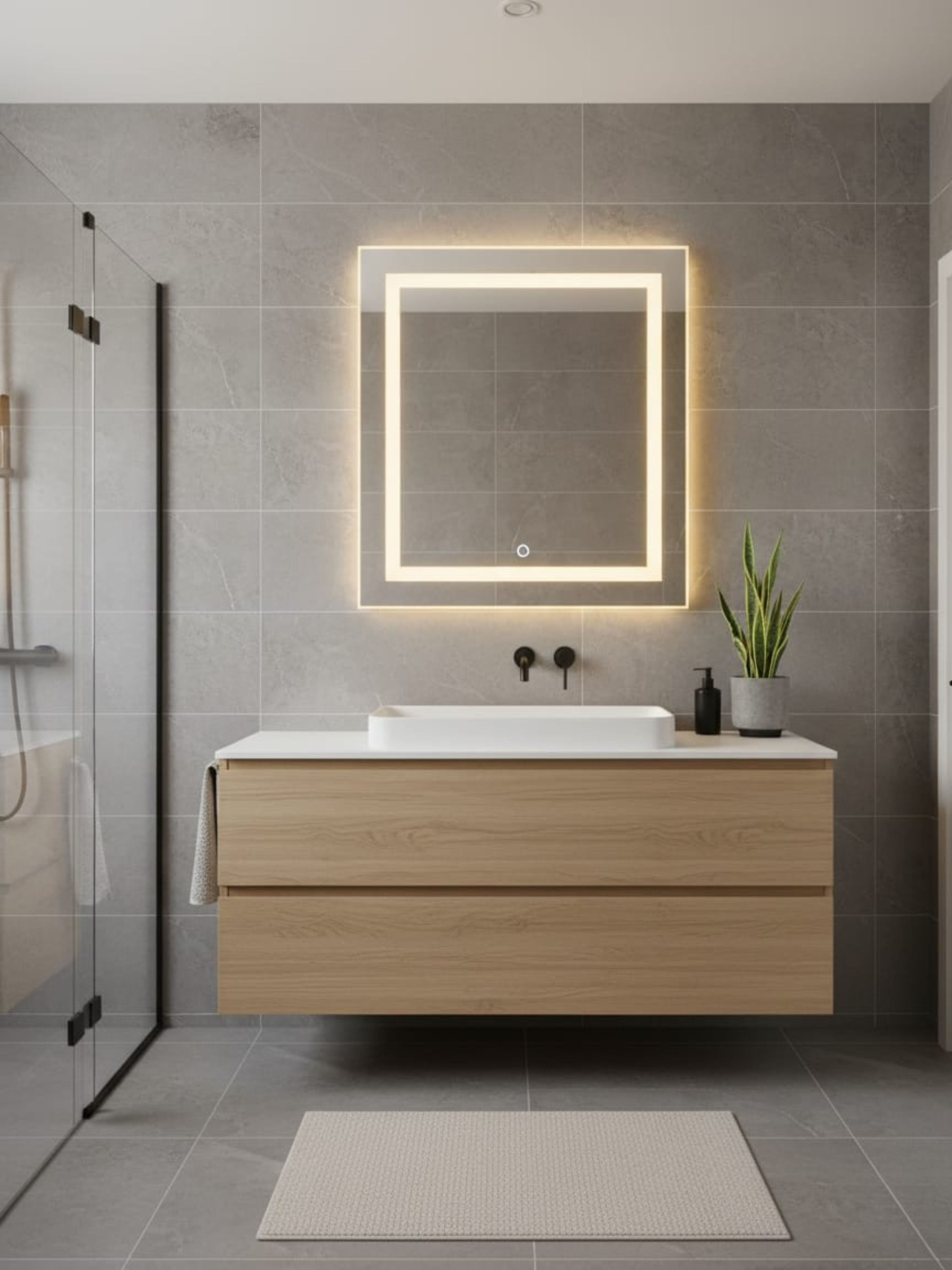 La Luna LED mirror technical specifications - dimensions, electrical parameters, IP65 certification, 5-year warranty
