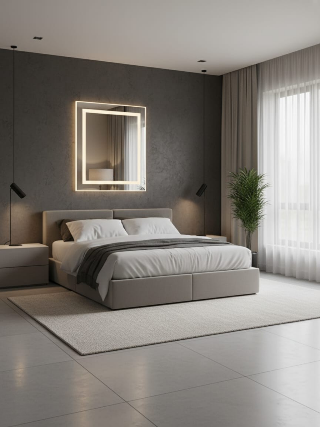 La Luna LED mirror side profile - wall mounting system, IP65 housing, compact design for bathroom & home
