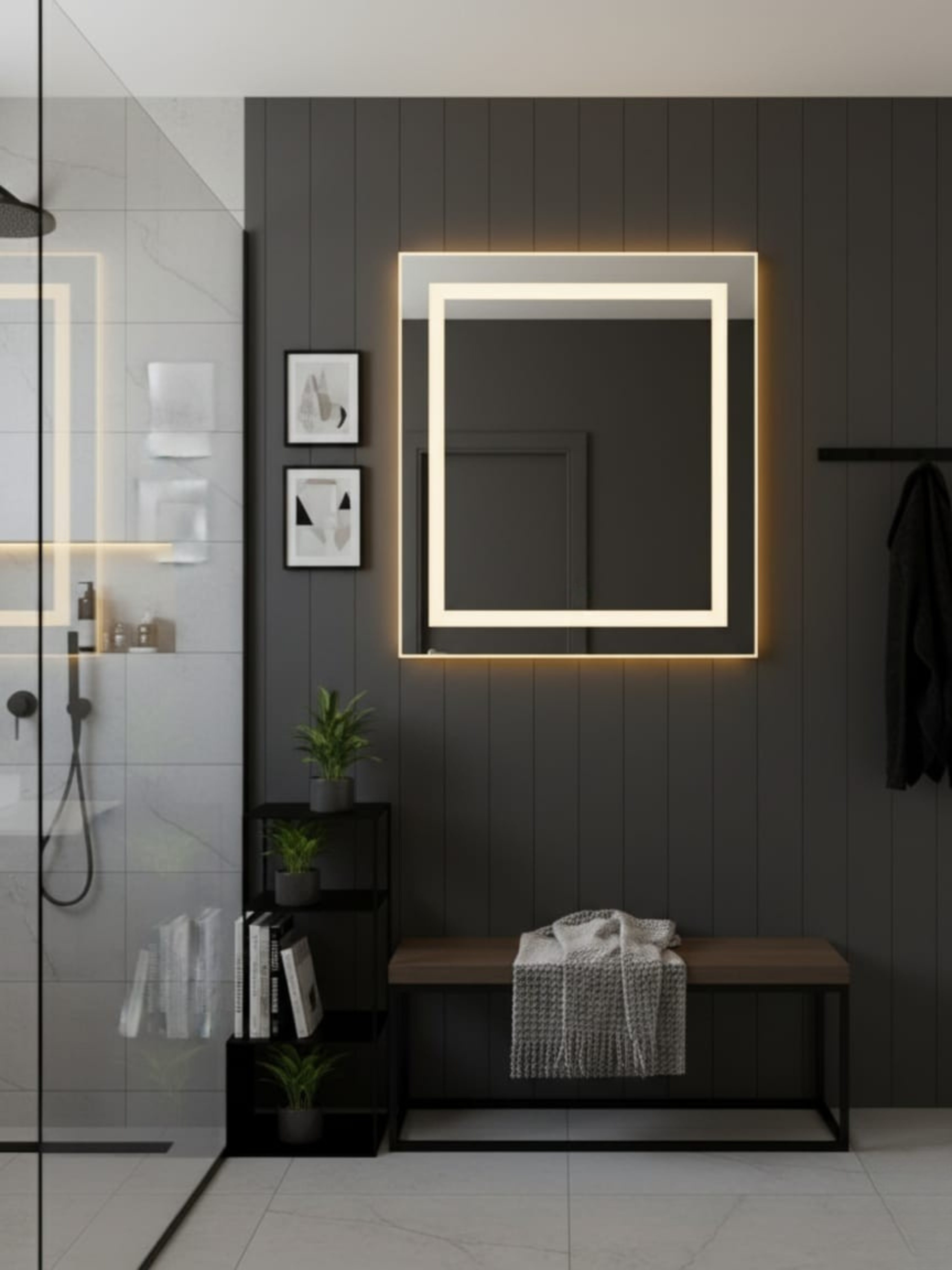 La Luna mirror size options - 21 rectangular & square variants, customizable for bathroom & any interior space
