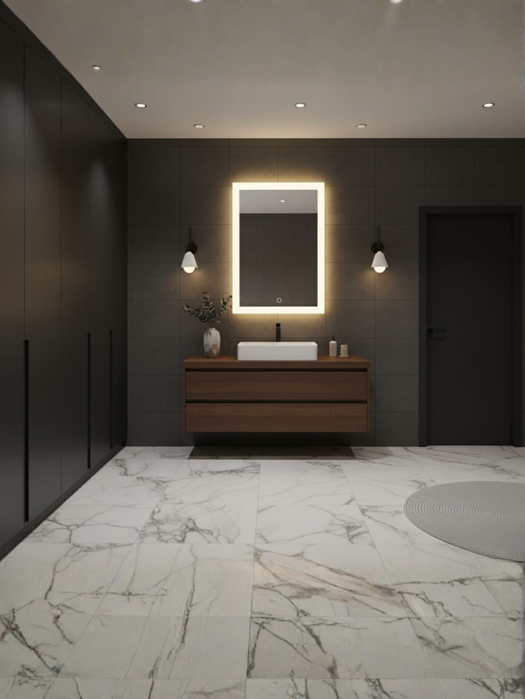 Lena mirror touch switch control - one-touch operation, elegant seamless design without visible buttons
