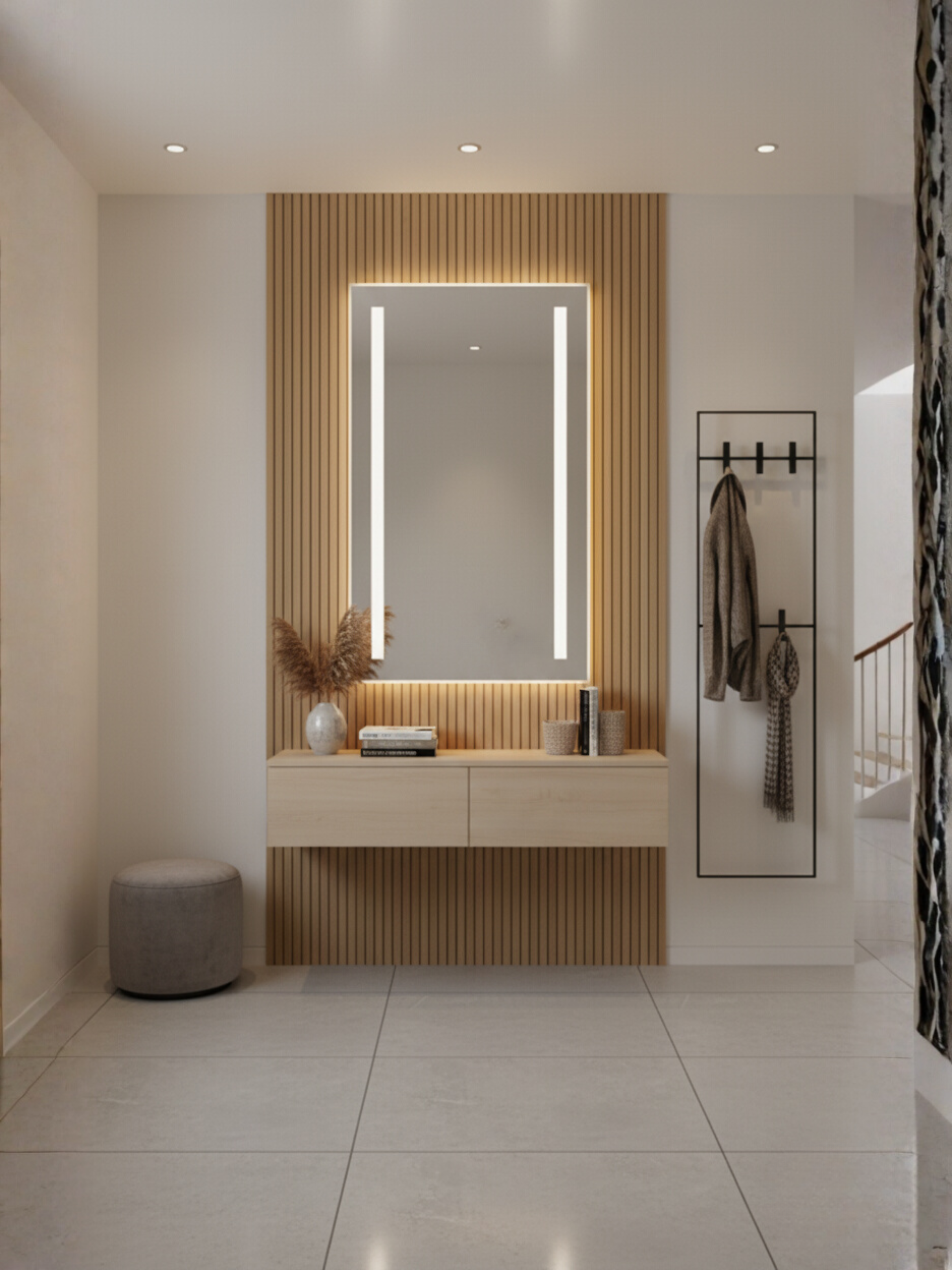 Venus mirror touch switch control - one-touch operation, elegant seamless design without visible buttons
