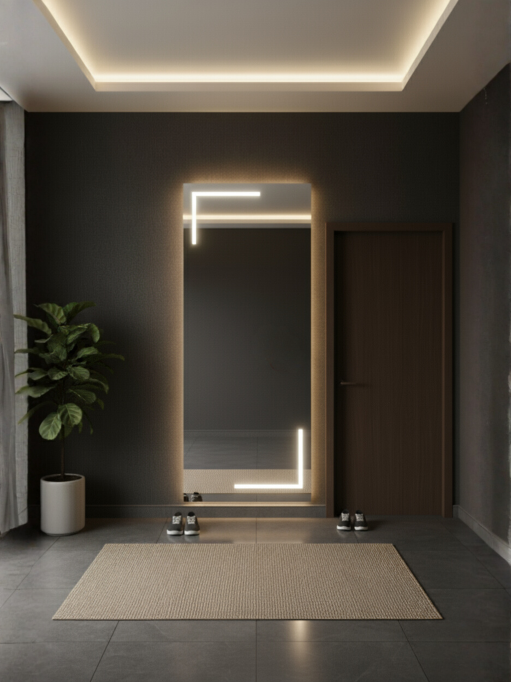 COB LED lighting system in Via Lactea mirror - energy-efficient, warm light, uniform illumination for any room
